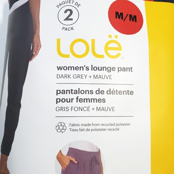 2-Pack Lole Women's Studio Lounge Pant sz M Purple and Grey - Picture 5 of 7